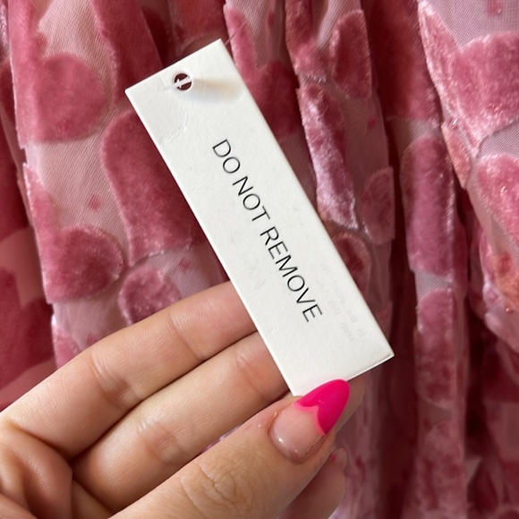 For Love and lemons Velvet pink heart Dress Theresa Mini Dress NWT - Picture 6 of 14